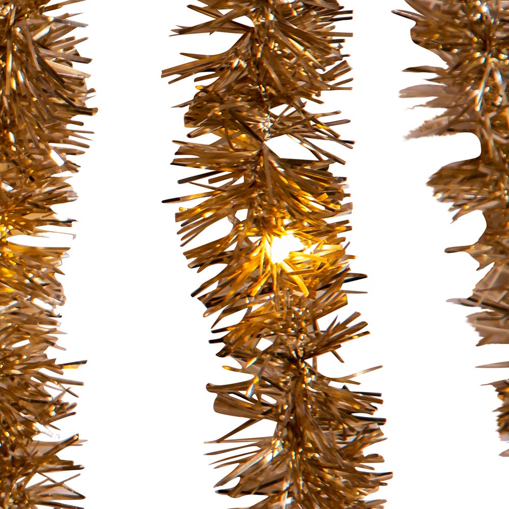 Kurt Adler 6.5-Foot 100-Light Warm White Champagne LED Tinsel Cascade Light Set
